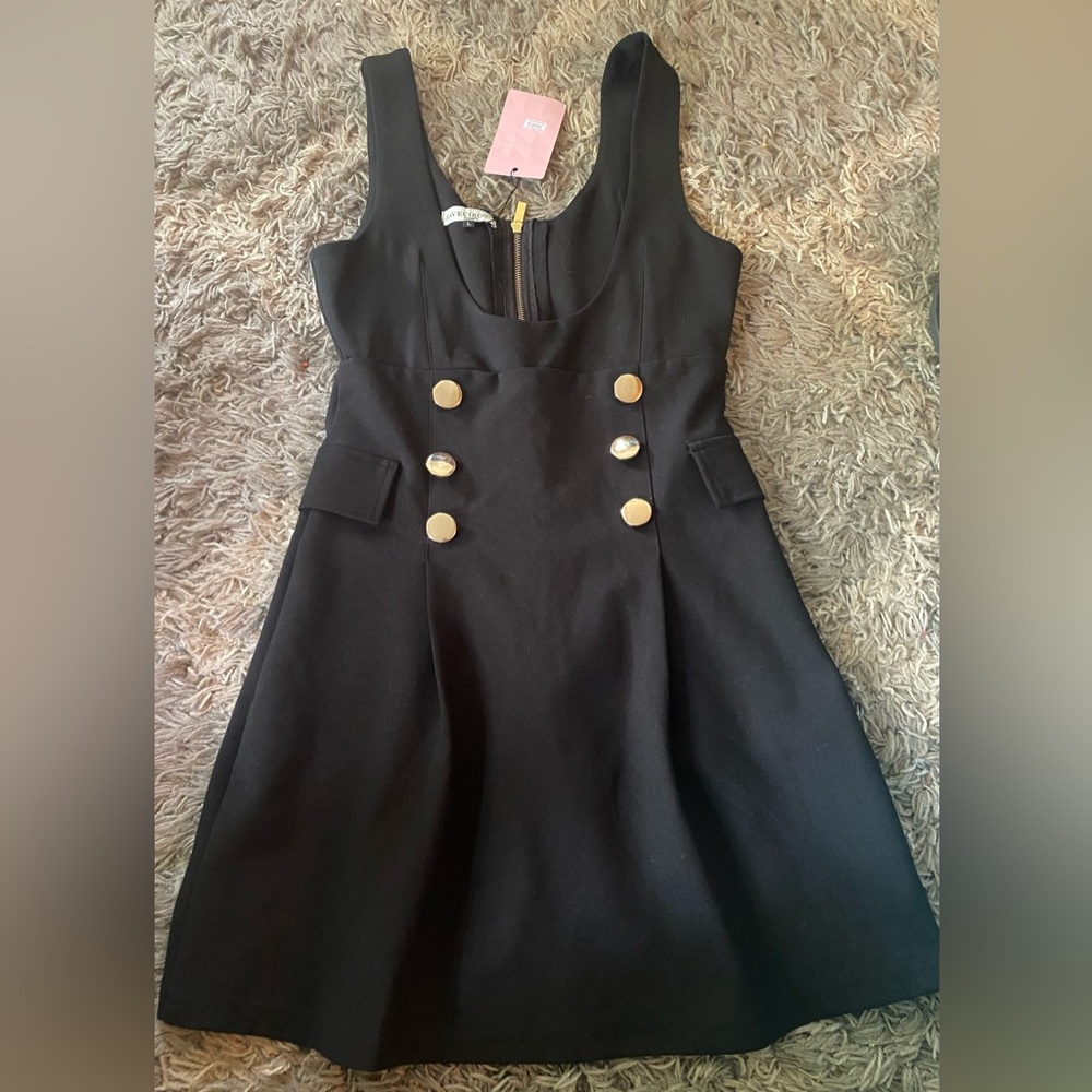 NWT Faveciros Black dress military style size large